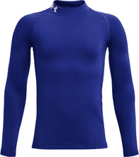 Load image into Gallery viewer, Under Armour Youth Royal ColdGear Mock Long Sleeve