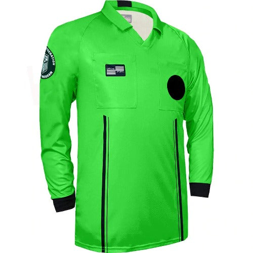 Men's USSF Economy Referee LS Shirt (Green)