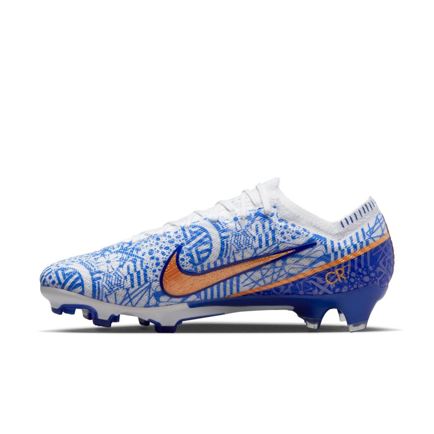 Nike Zoom Mercurial Vapor 15 Academy CR7 IC Indoor - White/Metallic  Copper/Blue - Soccerium