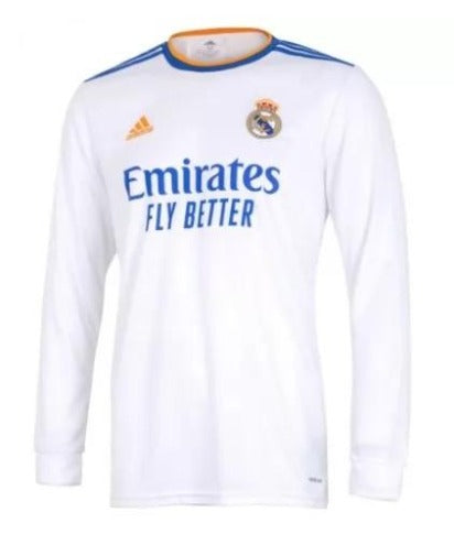 Adidas Men's Real Madrid 21/22 Home Long Sleeve Replica Jersey
